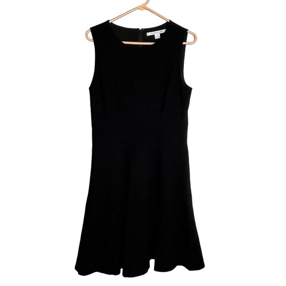 DVF Diane Von Furstenberg‎ Citra Fit And Flare Sleeveless Dress Black Size 10 - Picture 2 of 12
